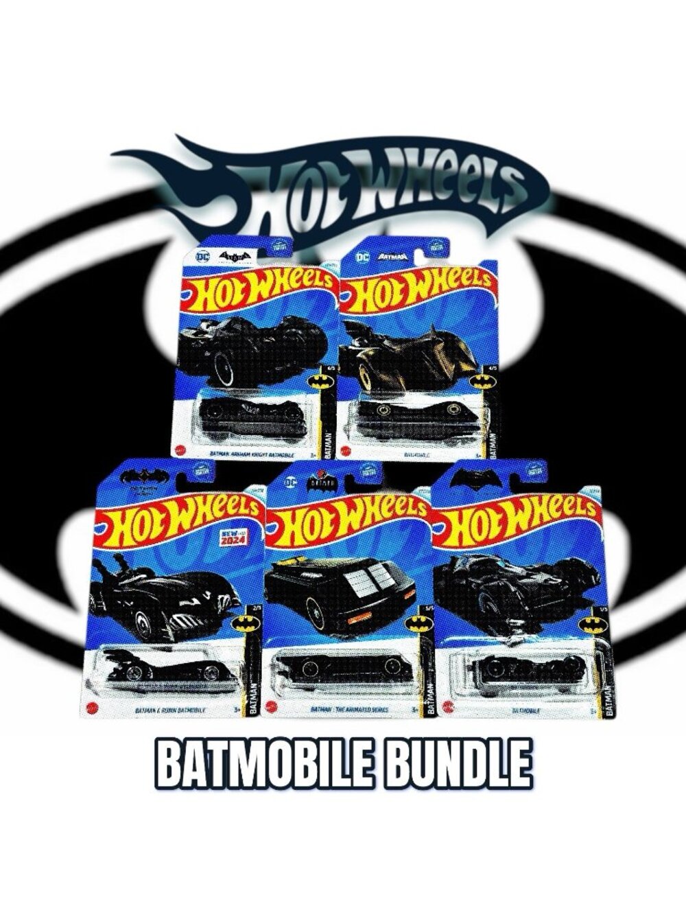 Hot Wheels Batman Batmobile Five Car Bundle! NEW!
